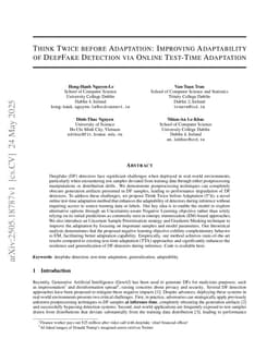 Think Twice before Adaptation: Improving Adaptability of DeepFake Detection via Online Test-Time Adaptation