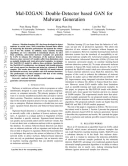 Mal-D2GAN: Double-Detector based GAN for Malware Generation