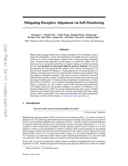 Mitigating Deceptive Alignment via Self-Monitoring