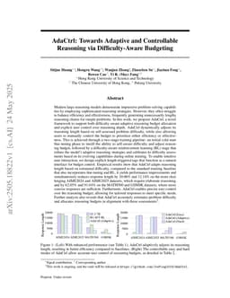 AdaCtrl: Towards Adaptive and Controllable Reasoning via Difficulty-Aware Budgeting
