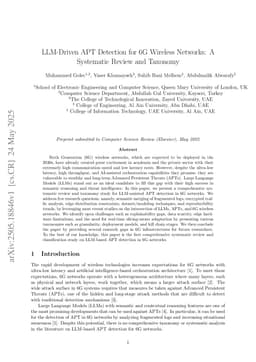 LLM-Driven APT Detection for 6G Wireless Networks: A Systematic Review and Taxonomy