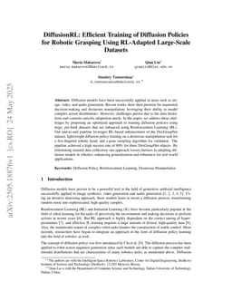 DiffusionRL: Efficient Training of Diffusion Policies for Robotic Grasping Using RL-Adapted Large-Scale Datasets