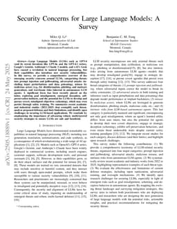 Security Concerns for Large Language Models: A Survey