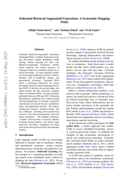 Federated Retrieval-Augmented Generation: A Systematic Mapping Study