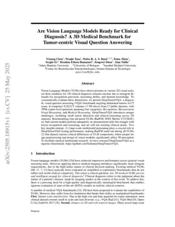 Are Vision Language Models Ready for Clinical Diagnosis? A 3D Medical Benchmark for Tumor-centric Visual Question Answering
