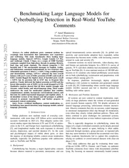 Moderating Harm: Benchmarking Large Language Models for Cyberbullying Detection in YouTube Comments