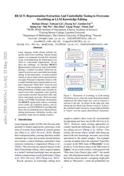 REACT: Representation Extraction And Controllable Tuning to Overcome Overfitting in LLM Knowledge Editing