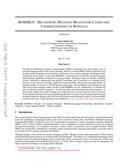 BnMMLU: Measuring Massive Multitask Language Understanding in Bengali