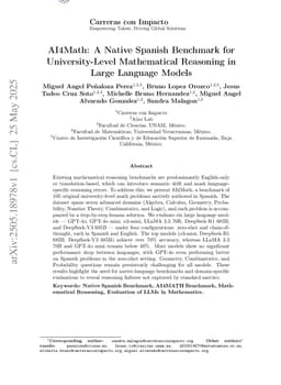 AI4Math: A Native Spanish Benchmark for University-Level Mathematical Reasoning in Large Language Models