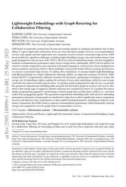 Lightweight Embeddings with Graph Rewiring for Collaborative Filtering