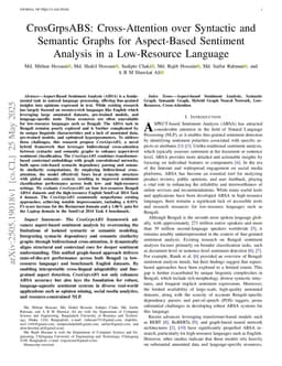 CrosGrpsABS: Cross-Attention over Syntactic and Semantic Graphs for Aspect-Based Sentiment Analysis in a Low-Resource Language
