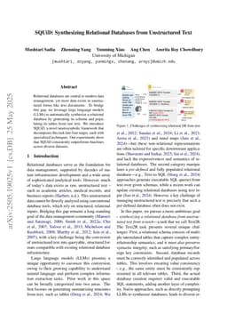 SQUiD: Synthesizing Relational Databases from Unstructured Text