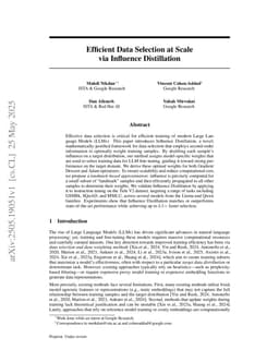 Efficient Data Selection at Scale via Influence Distillation