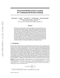 Structured Reinforcement Learning for Combinatorial Decision-Making