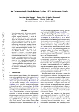 An Embarrassingly Simple Defense Against LLM Abliteration Attacks