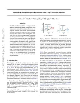 Towards Robust Influence Functions with Flat Validation Minima