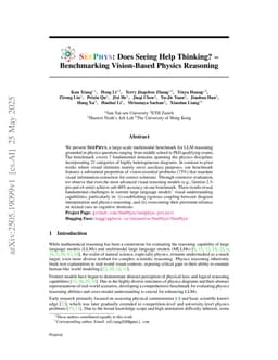 SeePhys: Does Seeing Help Thinking? -- Benchmarking Vision-Based Physics Reasoning