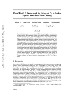 CloneShield: A Framework for Universal Perturbation Against Zero-Shot Voice Cloning