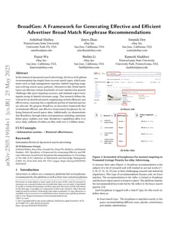 BroadGen: A Framework for Generating Effective and Efficient Advertiser Broad Match Keyphrase Recommendations