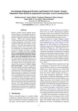 Investigating Pedagogical Teacher and Student LLM Agents: Genetic Adaptation Meets Retrieval Augmented Generation Across Learning Style