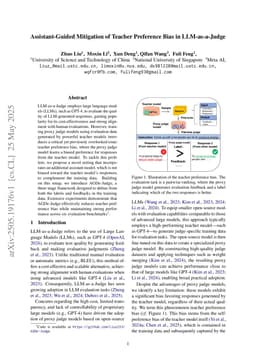 Assistant-Guided Mitigation of Teacher Preference Bias in LLM-as-a-Judge