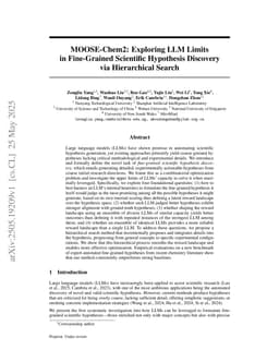 MOOSE-Chem2: Exploring LLM Limits in Fine-Grained Scientific Hypothesis Discovery via Hierarchical Search