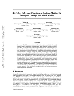 DeCoDe: Defer-and-Complement Decision-Making via Decoupled Concept Bottleneck Models