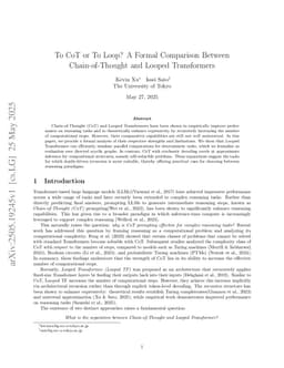 To CoT or To Loop? A Formal Comparison Between Chain-of-Thought and Looped Transformers