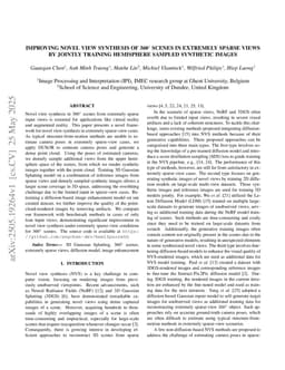 Improving Novel view synthesis of 360$^\circ$ Scenes in Extremely Sparse Views by Jointly Training Hemisphere Sampled Synthetic Images