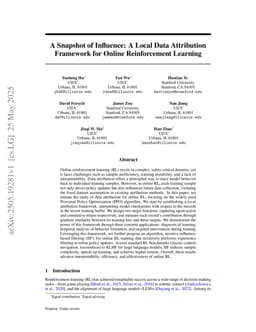 A Snapshot of Influence: A Local Data Attribution Framework for Online Reinforcement Learning