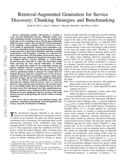 Retrieval-Augmented Generation for Service Discovery: Chunking Strategies and Benchmarking
