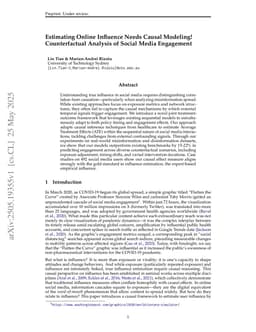 Estimating Online Influence Needs Causal Modeling! Counterfactual Analysis of Social Media Engagement
