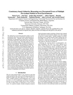 Consistency-based Abductive Reasoning over Perceptual Errors of Multiple Pre-trained Models in Novel Environments