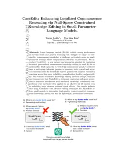 CaseEdit: Enhancing Localized Commonsense Reasoning via Null-Space Constrained Knowledge Editing in Small Parameter Language Models