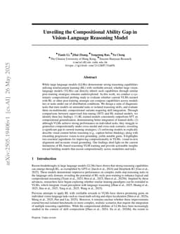 Unveiling the Compositional Ability Gap in Vision-Language Reasoning Model