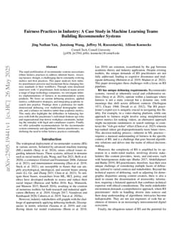Fairness Practices in Industry: A Case Study in Machine Learning Teams Building Recommender Systems