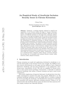 An Empirical Study of JavaScript Inclusion Security Issues in Chrome Extensions