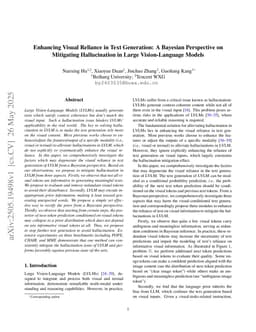 Enhancing Visual Reliance in Text Generation: A Bayesian Perspective on Mitigating Hallucination in Large Vision-Language Models
