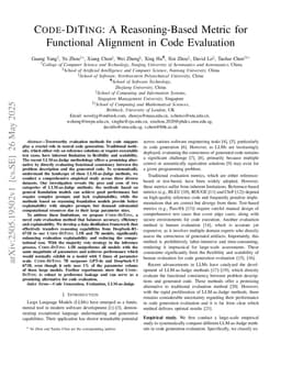 CODE-DITING: A Reasoning-Based Metric for Functional Alignment in Code Evaluation