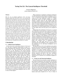 Turing Test 2.0: The General Intelligence Threshold