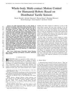 Whole-body Multi-contact Motion Control for Humanoid Robots Based on Distributed Tactile Sensors