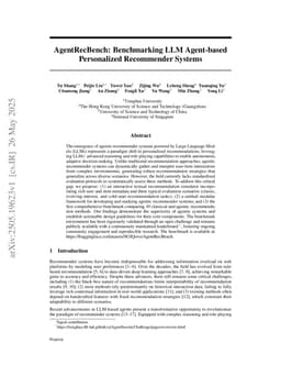 AgentRecBench: Benchmarking LLM Agent-based Personalized Recommender Systems
