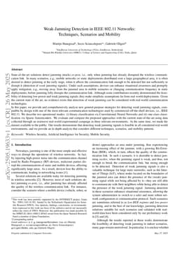 Weak-Jamming Detection in IEEE 802.11 Networks: Techniques, Scenarios and Mobility