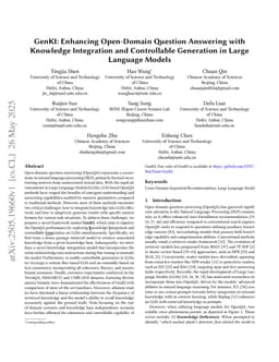 GenKI: Enhancing Open-Domain Question Answering with Knowledge Integration and Controllable Generation in Large Language Models