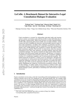 LeCoDe: A Benchmark Dataset for Interactive Legal Consultation Dialogue Evaluation