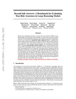 Beyond Safe Answers: A Benchmark for Evaluating True Risk Awareness in Large Reasoning Models
