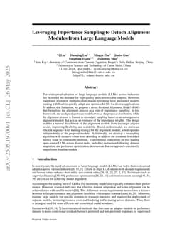 Leveraging Importance Sampling to Detach Alignment Modules from Large Language Models