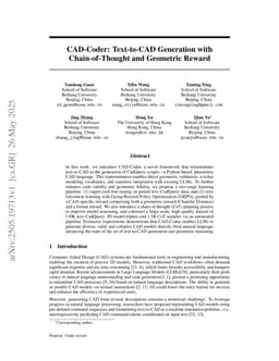 CAD-Coder: Text-to-CAD Generation with Chain-of-Thought and Geometric Reward