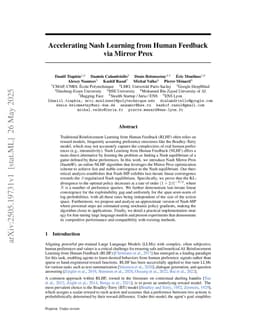 Accelerating Nash Learning from Human Feedback via Mirror Prox