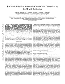 ReChisel: Effective Automatic Chisel Code Generation by LLM with Reflection